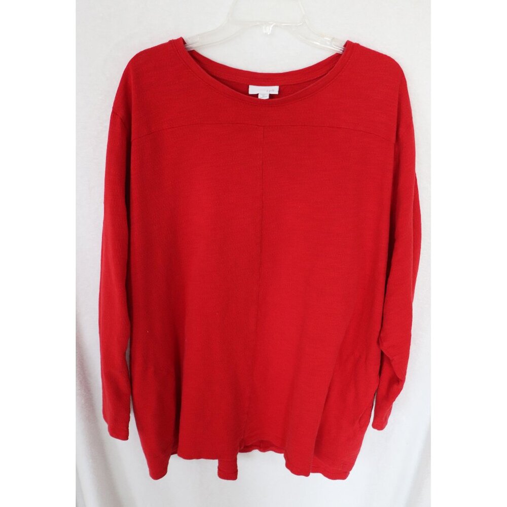 J. Jill red, long sleeve, textured top, 4X